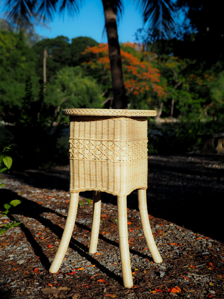 โต๊ะข้าง หวายแท้ PISAMAI รุ่น MESA SIDE TABLE ทรง MINIMAL ขนาด 40*40*70 ซม. สีธรรมชาติ_7